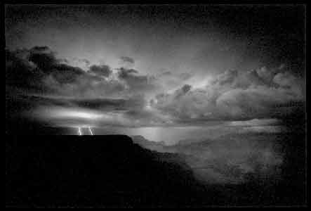 Grand Canyon, Arizona: Lightning over the canyon, 1983
